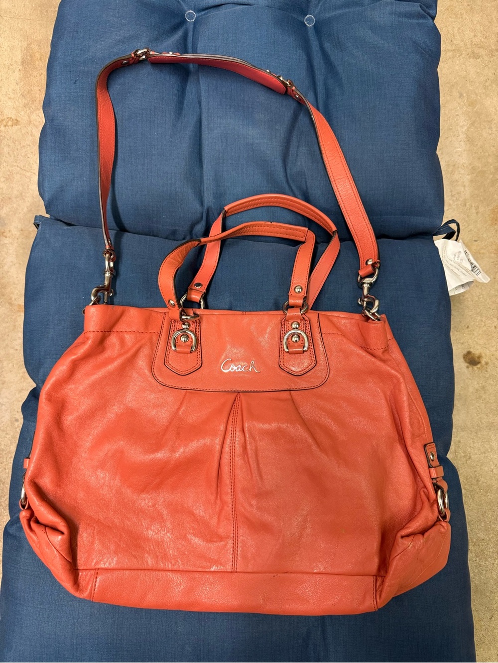 Coach Ashley Orange Leather Shoulder Satchel Bag F15513